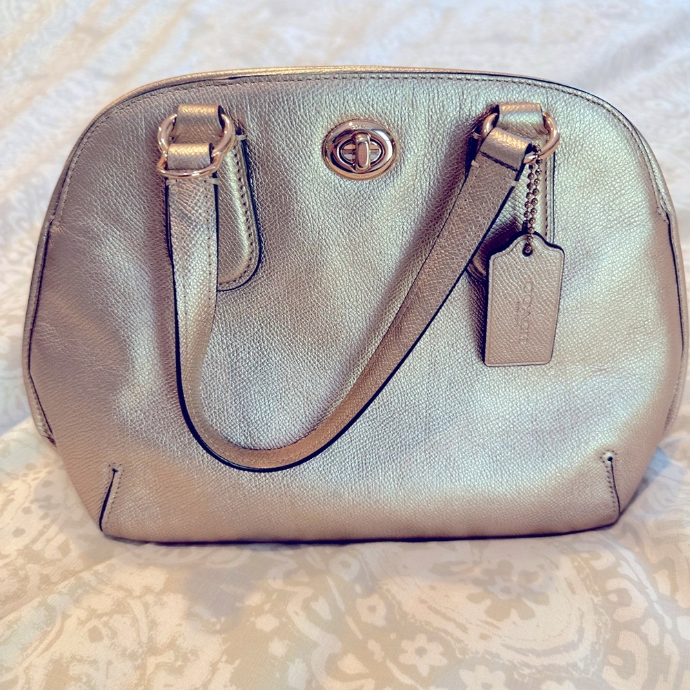 Coach Rose Gold Gallery Tote in Signature Canvas
